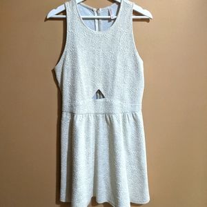 NWOT off white and silver dress with cutout detail